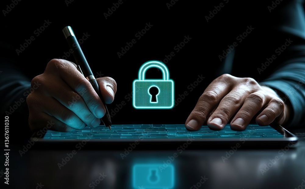 Poster the cyber security system ensures the safe storage of data and information across networks, as a bus