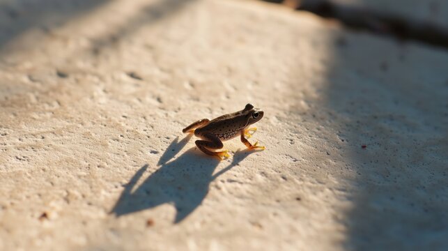 Shadow of a Frog Dissection in a Biology Class at Dusk