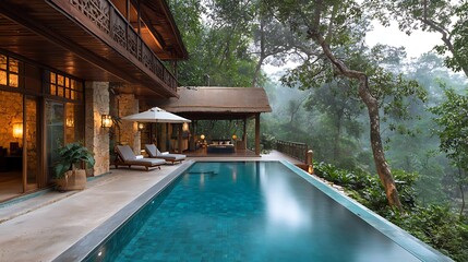 Luxury pool villa resort relaxation getaway