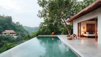 Luxury villa infinity pool tropical getaway
