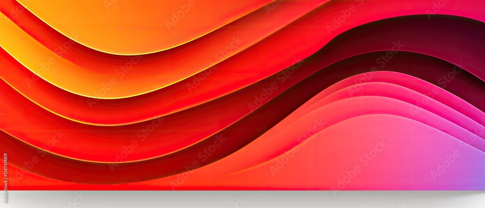 Poster dynamic abstract waves in vibrant colors digital art modern design creative environment close-up vie