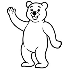 A cute cartoon bear and puppy vector illustration evokes a funny, childlike mascot