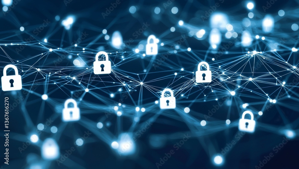 Poster securing financial transactions, networks, and data through the implementation of encryption and cyb