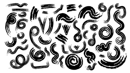 Marker underline. Pencil brush crayon marker chalk texture line stroke .Grunge brush strokes, lines, ink smudges, hand-drawn scribble shapes. Handmade sketchy marks, acrylic stains, charcoal streaks. 