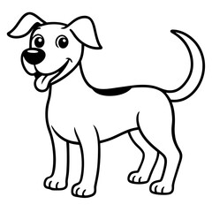 Cute black dog vector illustration, isolated animal silhouette