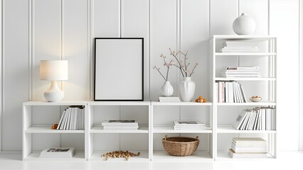 Interior of a modern kitchen, White living room