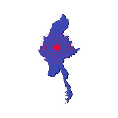 Myanmar Earthquake Concept ,Vector Illustration