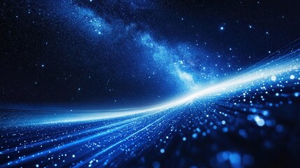 Obraz premium Cosmic Pathway of Digital Data