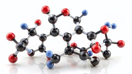 GM3 Ganglioside: 3D Molecular Structure, Isolated on White, High Depth of Field