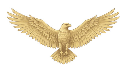 Isolated Golden Eagle with Open Wings