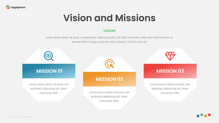 Vision and Missions Infographic Slide Template 