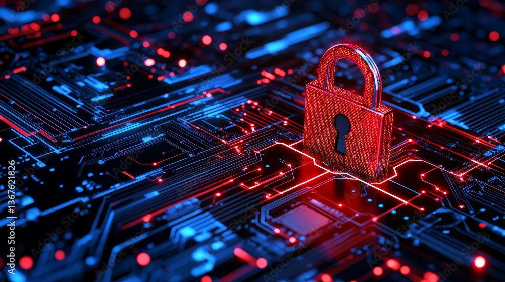 Poster a superior-quality image serves as a representation of eu cybersecurity directives, with a lock and 