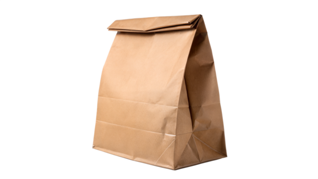 brown paper bag isolated on white