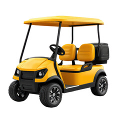 Yellow golf cart png bright golf cart png small yellow cart png electric golf cart png vehicle png transparent background image