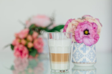 Delicious summer coffee frappe beverage in summer