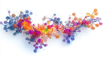 Fototapeta premium A colorful abstract depiction of interconnected molecular structures