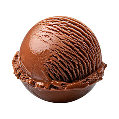 Rich chocolate ice cream scoop with smooth texture and glossy finish, perfect for dessert lovers
