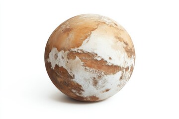 A soft focus image of a distant celestial body resembling Pluto's surface isolated on transparent background