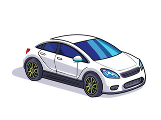 Fototapeta premium White electric car