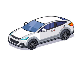 Fototapeta premium White electric car