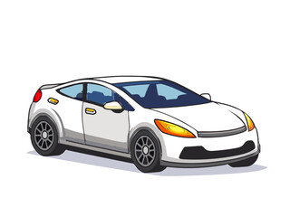 Naklejka premium White electric car