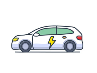 Fototapeta premium White electric car