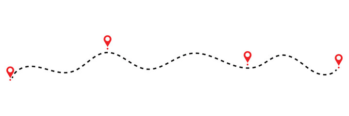 Dotted path with points. isolated on white background. Vector illustration. EPS 10 . © Micro  Vector Market