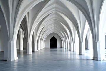 Ethereal arches made of white concrete are a staple in modern architecture