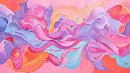 A glossy tech cover design that includes a neon pink iridescent wave in motion placed on a three-dimensional holographic background