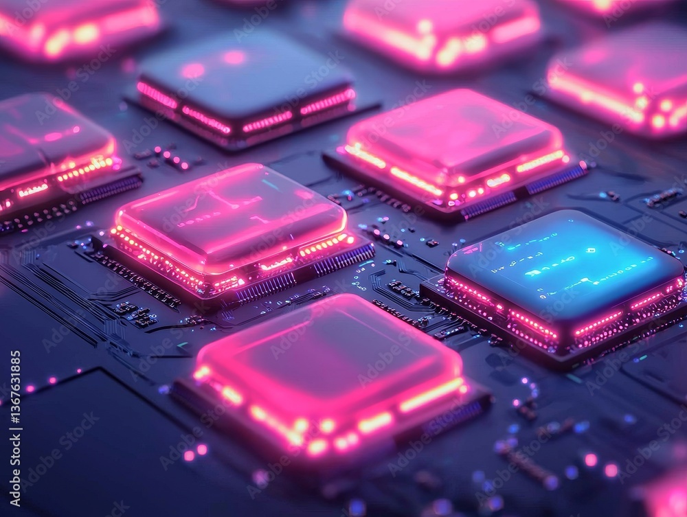Poster a tech-oriented background, incorporating holographic elements, and moving on to an introduction of 