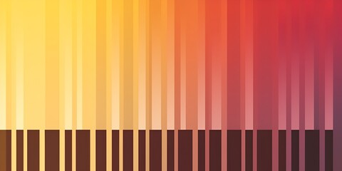 A vertical gradient of piano keys, from dark to light colors, representing the journey 