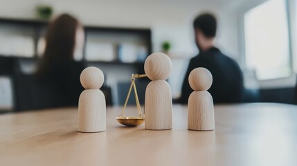 Inheritance planning and wealth transfer are being facilitated by a lawyer for a family in a modern and sleek office