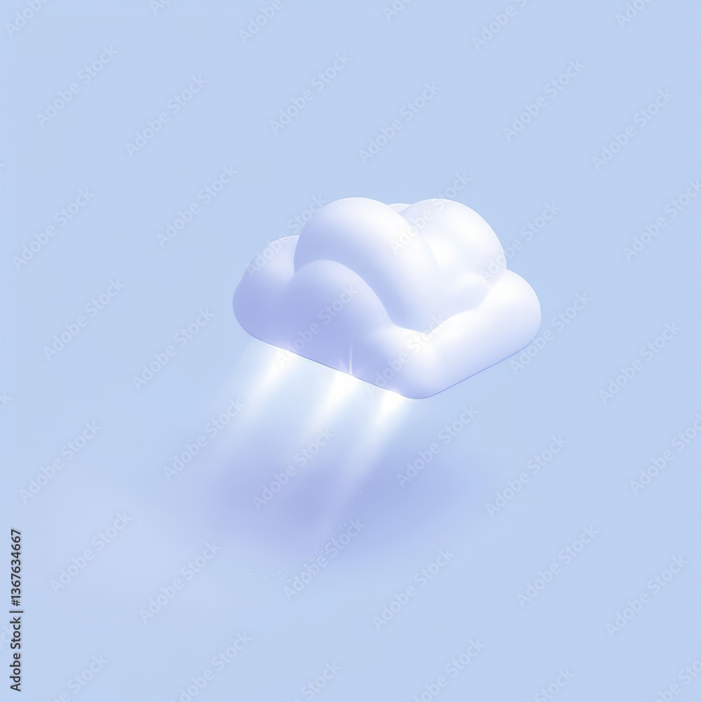 Poster the concept of futuristic cloud computing is visually represented by an isometric illustration of a 