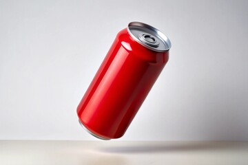 Red Aluminum drink can, Blank can for mockup