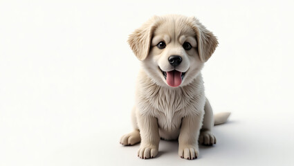 Cute Cartoon Puppy with a Happy Expression