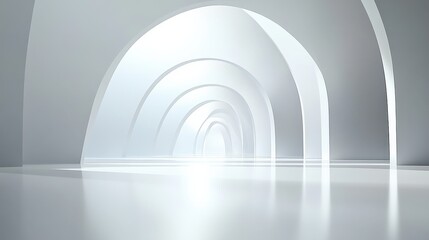Fototapeta premium Abstract Archway Corridor in Light Gray