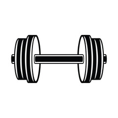 dumbbell vector on white background