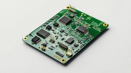 A Close Up View of a Green Printed Circuit Board