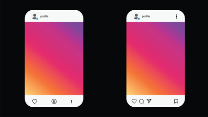 Social Media Post Interface Mockups
