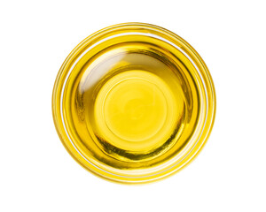 olive oil isolated on white background, top view