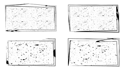 Grunge textured Black ink stencils.Frame Speckled texture. Overlay grunge texture. Simply place texture over any object to create grunge effect . Banner with scratched surface for your design.