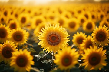 A field of sunflowers all facing a single direction, symbolizing unified planning and focus