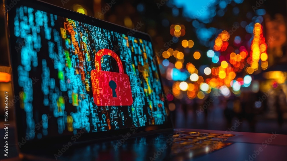 Poster a digital system's data security has been breached due to a cyber attack on the internet, prompting 