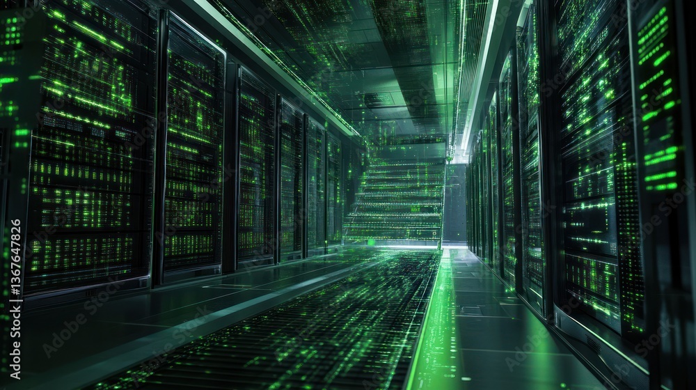 Poster digital matrix: exploring the futuristic heart of a modern data center