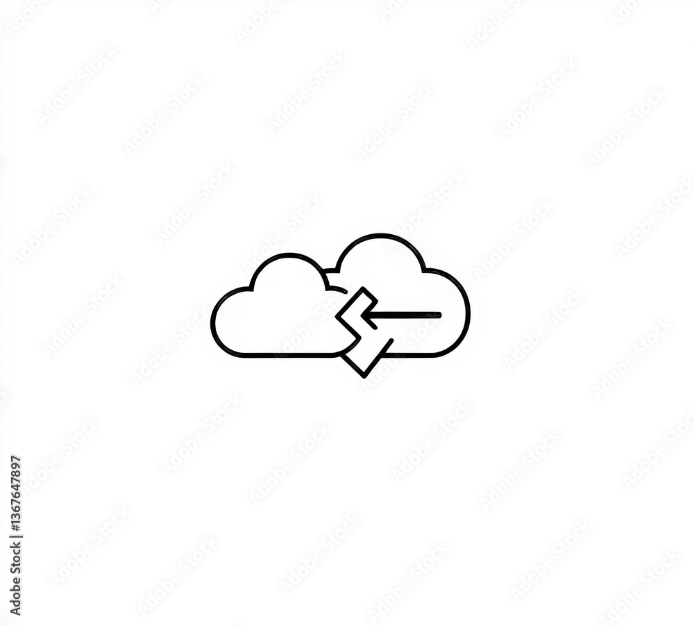 Poster cloud storage and data transfer are represented by a black solid icon of a folder that is receiving 
