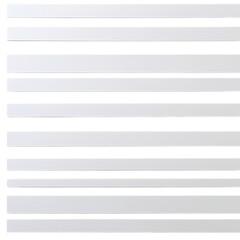 Obraz premium White composite decorative screen panel, horizontal slat design, modern look, isolated on pure white background, sharp focus, commercial product image.