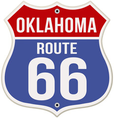 Oklahoma Route 66 road sign vector © Alexprint