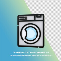 3D Render of a Washing Machine with Transparent Background