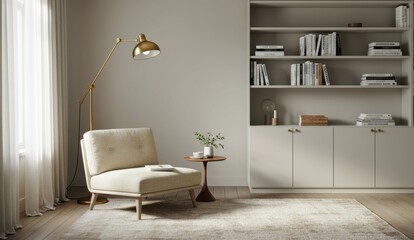 Modern living room features mid-century furniture and a cozy atmosphere with natural light and stylish interiors.