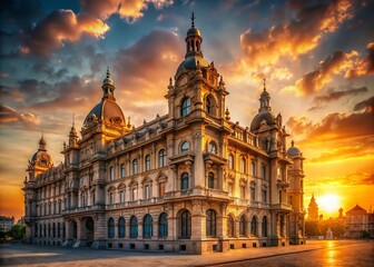 Obraz premium Heartfelt Architecture: Building a Love Story - Romantic Building Exterior Stock Photo